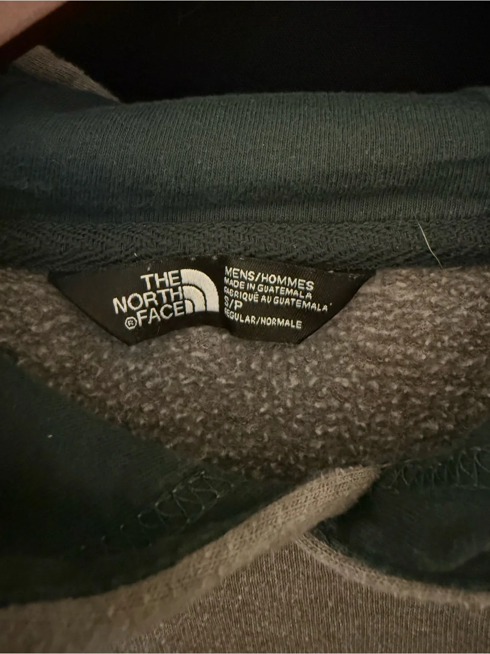 The North Face Hoodie Men’s S Gray Green Logo Pullover Fleece Fall 2017
